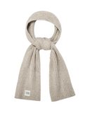 101733 Light Grey Chunky Knit Rib Scarf and Beanie Set