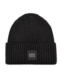 UGG Black Chunky Knit Rib Scarf and Beanie Set