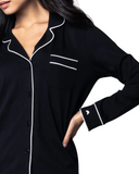 Petite Plume PPJM Black Astaire Pima Cotton Pajamas Set Myselflingerie.com