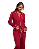 Petite Plume Bordeaux Astaire Pima Cotton Pajamas Set