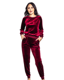 VWBL Bordeaux Royal Garnet Velour Lounge Pajamas Set