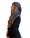 Scarf Bar Charcoal Plaid Square Scarf with Full Grip