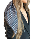 Scarf Bar Charcoal Plaid Square Scarf with Full Grip