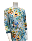 Oh! Zuza M4341 Blue Floral Mix Design Modal Nightshirt Myselflingerie.com