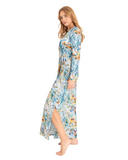 Oh! Zuza 4336 Blue Floral Mix Modal Morning Robe Myselflingerie.com