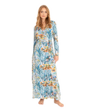 Oh! Zuza 4336 Blue Floral Mix Modal Morning Robe Myselflingerie.com