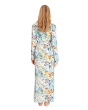 Oh! Zuza 4336 Blue Floral Mix Modal Morning Robe Myselflingerie.com