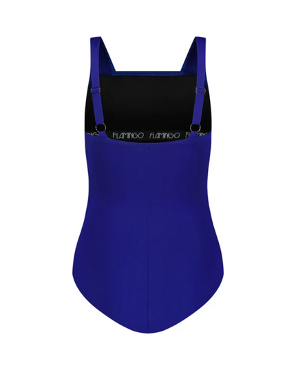 Flamingo 23FLW01-BL Blue Shirred Soft Cups Swimsuit Myselflingerie.com