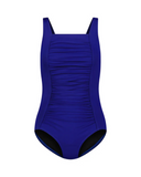 23FLW01-BL Blue Shirred Soft Cups Swimsuit