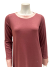 24414 Mauve Satin Trim Cotton Blend Nightshirt