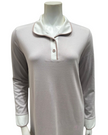 24412 Pale Mauve Collar Style Button Down Cotton Blend Nightshirt