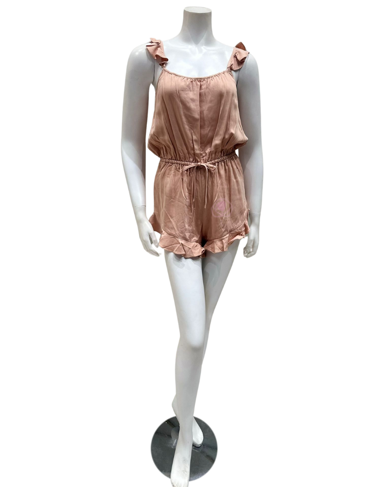Half Asleep Dusty Sunrise Ruffle Romper & Robe Set