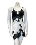 Isayes Lingerie Black Lace Detail Ivory Chemise