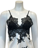 Isayes Lingerie Black Lace Detail Ivory Chemise