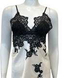 Isayes Lingerie Black Lace Detail Ivory Chemise