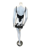 Isayes Lingerie Black Lace Detail Ivory Chemise