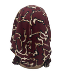 Triple Up Burgundy/Beige Abstract Leopard Unlined Pre-Tied Bandanna