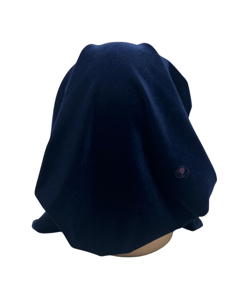 BULNV Solid Navy Velvet Unlined Pre-Tied Bandanna
