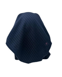 Triple Up Navy Ribbed Knit Unlined Pre-Tied Bandanna