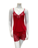 Oh! Zuza Red Lace Modal Cami & Shorts Set