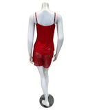 Oh! Zuza Red Lace Modal Cami & Shorts Set