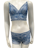 Oh! Zuza Sea Blue / White Lace Bralette Set