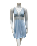 Oh! Zuza Light Blue Shimmer Lace Modal Chemise