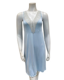 Oh! Zuza Light Blue Sheer Front Shimmer Lace Modal Chemise