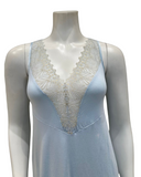 Oh! Zuza Light Blue Sheer Front Shimmer Lace Modal Chemise