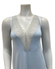 4305 Light Blue Sheer Front Shimmer Lace Modal Chemise