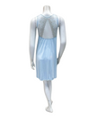 4305 Light Blue Sheer Front Shimmer Lace Modal Chemise
