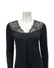 4318 Black Sheer Lace Modal Nightshirt