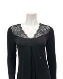 Oh! Zuza Black Sheer Lace Modal Nightshirt