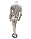4345 Beige Melange Ribbed Modal Pajamas Set