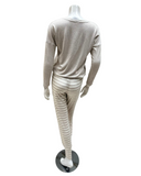 Oh! Zuza Beige Melange Ribbed Modal Pajamas Set