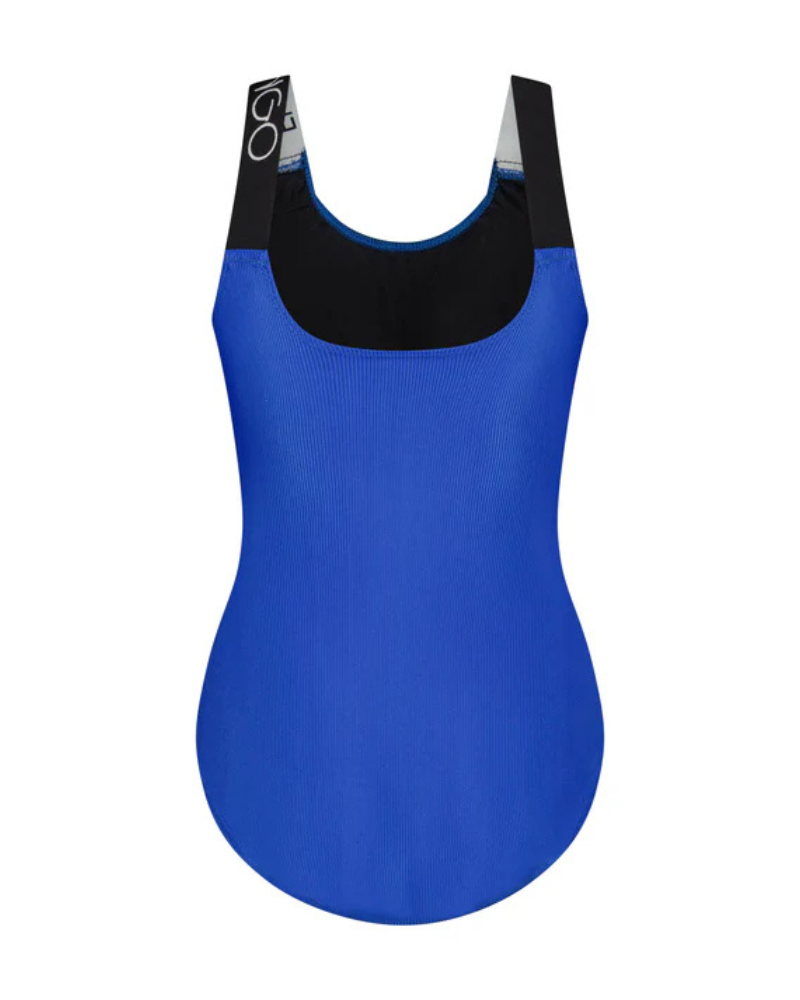 Flamingo Royal Blue Ribbed Logo Swimsuit