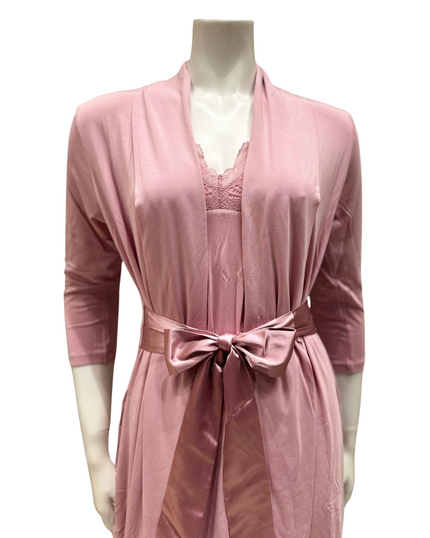 Fleur't 620 Pink Nectar Modal Short Morning Robe myselflingerie.com