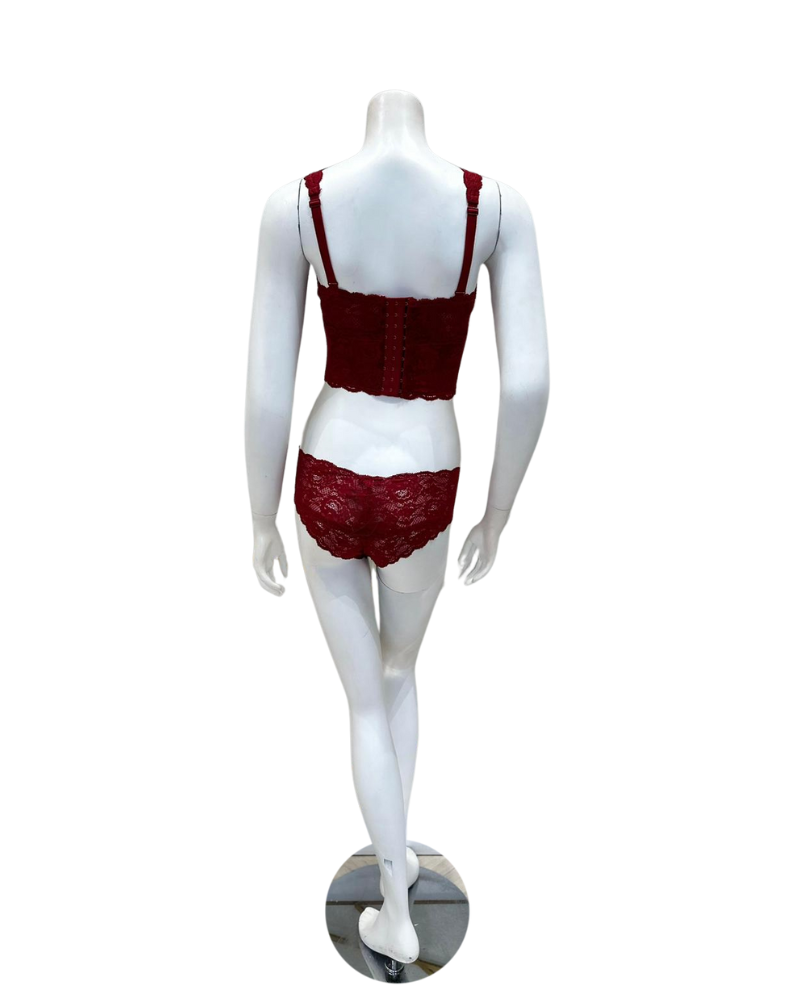 Cosabella NEVER1385 + 07ZL Sindoor Red Curvy Longline Bralette & Panty Set myselflingerie.com