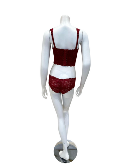 Cosabella NEVER1385 + 07ZL Sindoor Red Curvy Longline Bralette & Panty Set myselflingerie.com