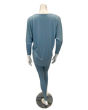 Oh! Zuza 3049-R Aqua Round Neck Modal Pajamas Set myselflingerie.com