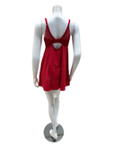 Montelle 9306 Sweet Red Lacy Full Cup Muse Chemise &amp; Panty Set myselflingerie.com
