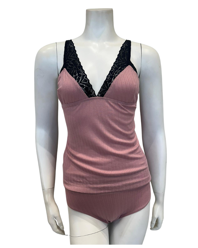 Jackie O'Loungewear NG-RS Rose Modal Chemise & Panty Set myselflingerie.com