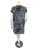 Jackie O'Loungewear NTSHRT-LPD-GRY Grey Leopard V Neck Short Sleeves Modal Nightshirt myselflingerie.com