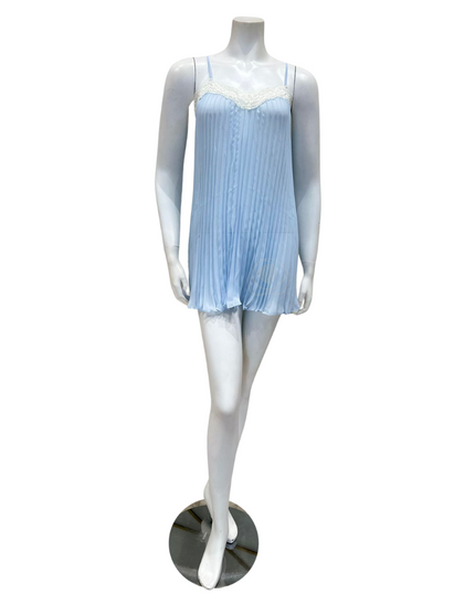 Rya Collection 114 Marian Blue Or Chiffon Accordion Pleated Chemise myselflingerie.com