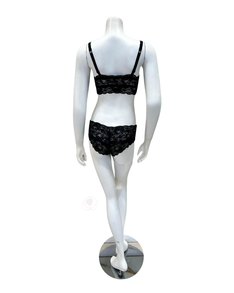 Cosabella NEVER1310 + 07ZL Black Lace Curvy Sweetie Bralette & Short Set myselflingerie.com