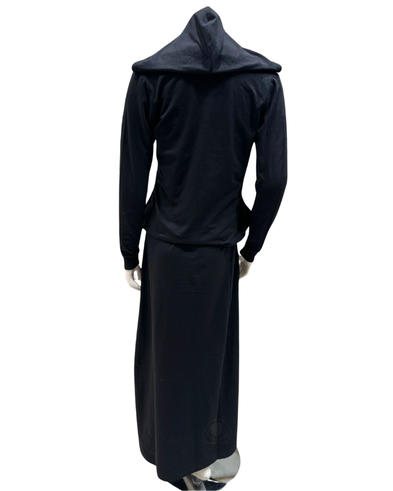 AKT236 Stars Screen Print Black Cotton Teen Hoodie