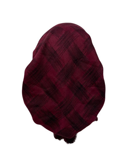 Revaz HS509N Burgundy Abstract Lines Adjustable Pre-Tied Bandanna with Velvet Grip myselflingerie.com