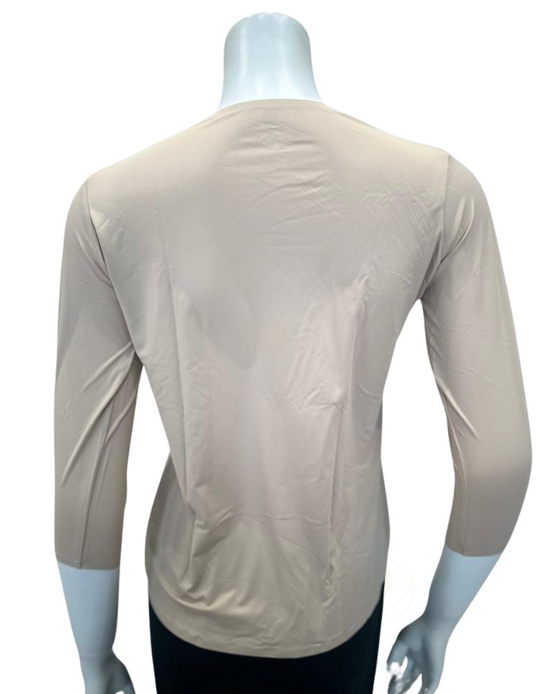 Me Moi CSP102 Nude Bonded 3/4 Sleeve Shell myselflingerie.com