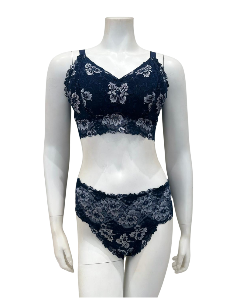 Cosabella SAVON1382 Savona Nocturnal Blue Curvy Longline Bralette Set myselflingerie.com