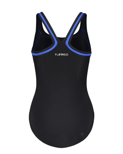 Flamingo 22FL040 Black/Royal Trim Black Teen Bathing Suit Removable Cups myselflingerie.com